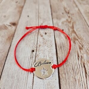 Women's red BELIVE bracelet